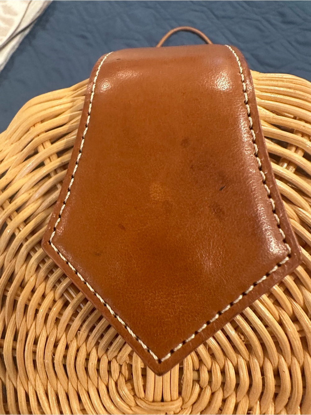 J. McLaughlin Round Woven Crossbody in Tan and Cognac - Picture 15 of 16